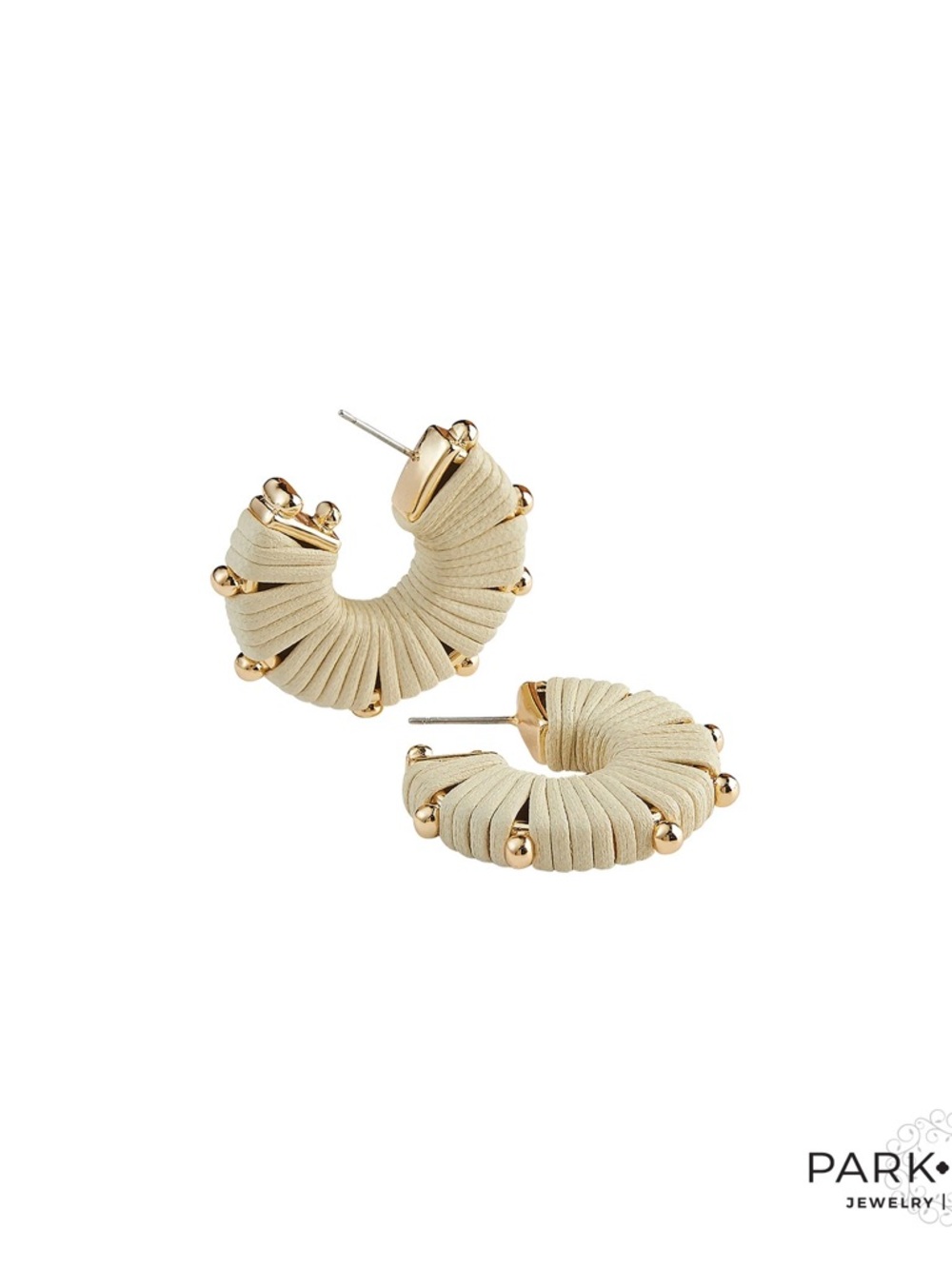 Park Lane CUSTARD Earrings Chunky Hoops Light Weight Hand Woven NWT